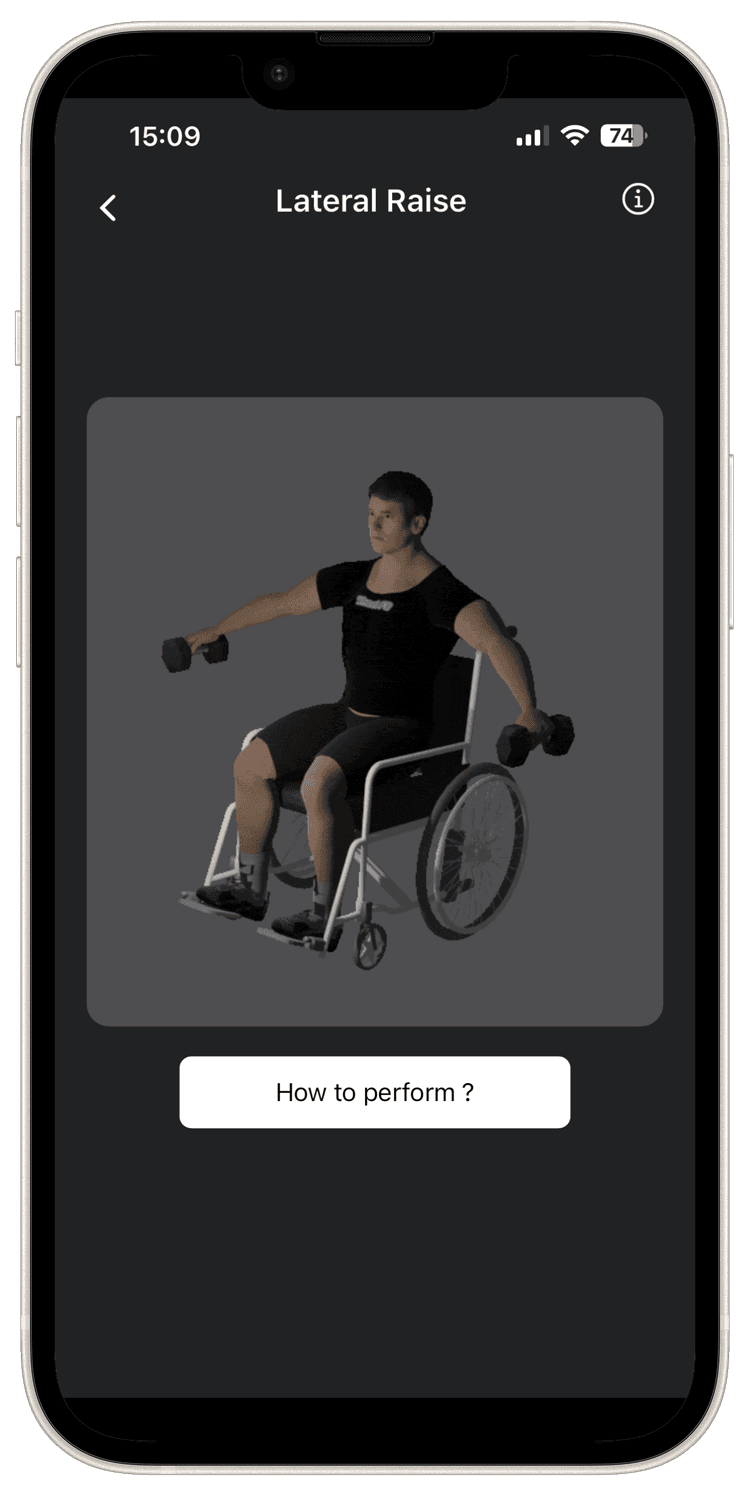 Adaptive workout app for wheelchair users